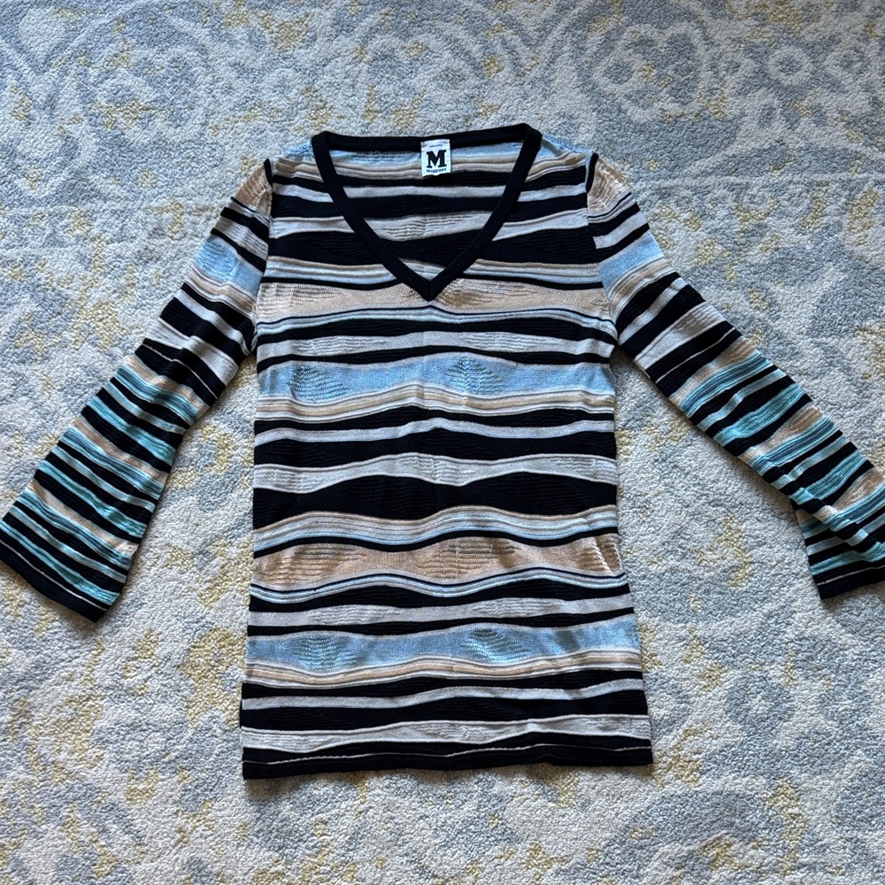 Missoni Multicolor Striped V-Neck Top